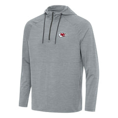 Kansas City Chiefs Antigua Spikes Quarter-Zip Pullover Hoodie Heather Gray - NFL