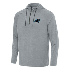 Carolina Panthers Antigua Spikes Quarter-Zip Pullover Hoodie Heather Gray - NFL