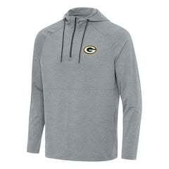 Green Bay Packers Antigua Spikes Quarter-Zip Pullover Hoodie Heather Gray - NFL