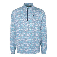 Detroit Tigers Cutter & Buck Traverse Eco Camo Tri-Blend DryTec Quarter-Zip Jacket Clearance