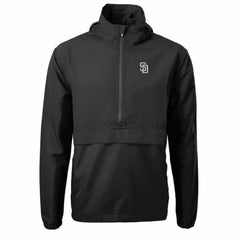 San Diego Padres Cutter & Buck Charter Eco Recycled Anorak Half-Zip Hoodie Jacket Lifestyle