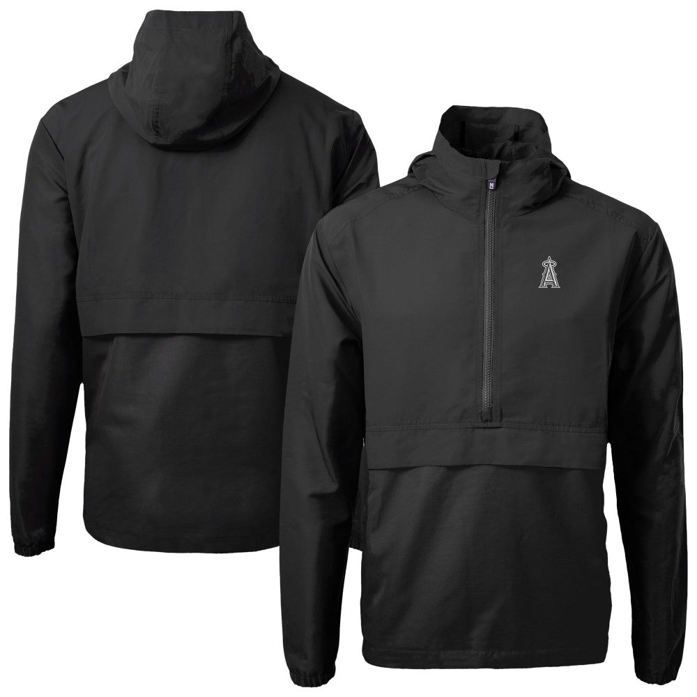 Los Angeles Angels Cutter & Buck Charter Eco Recycled Anorak Half-Zip Hoodie Jacket On Sale