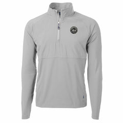 New York Mets Cutter & Buck Adapt Eco Hybrid Raglan DryTec Quarter-Zip Jacket for sale