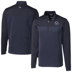 New York Mets Cutter & Buck Traverse Eco Stripe Tri-Blend DryTec Quarter-Zip Jacket Sale