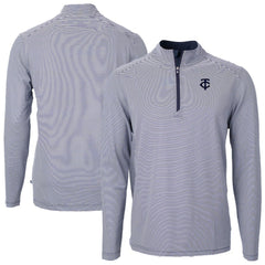 Minnesota Twins Cutter & Buck Virtue Eco Pique Micro Stripe Quarter-Zip Jacket discount
