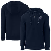 New York Mets Cutter & Buck Roam Eco Recycled Tri-Blend Half-Zip Hoodie Lifestyle