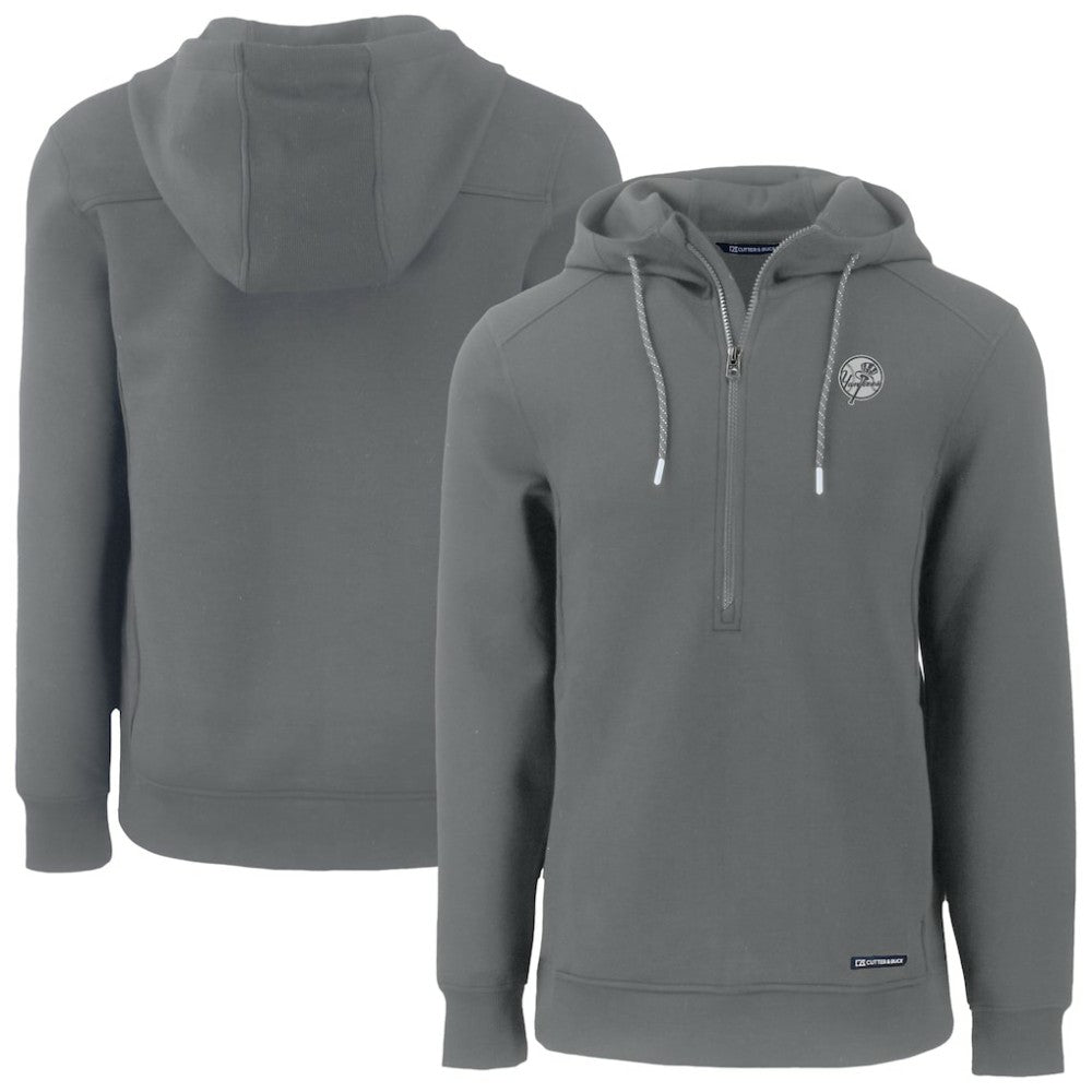 New York Yankees Cutter & Buck Roam Eco Recycled Tri-Blend Half-Zip Hoodie Near Me