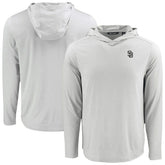 San Diego Padres Cutter & Buck Coastline Epic Comfort Eco Recycled Hoodie T-Shirt Sale