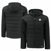 Milwaukee Brewers Cutter & Buck Big & Tall Evoke Hybrid Eco Softshell Recycled Full-Zip Hooded PrimaLoft Jacket discount