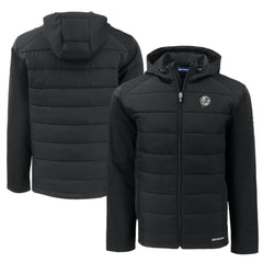 New York Yankees Cutter & Buck Big & Tall Evoke Hybrid Eco Softshell Recycled Full-Zip Hooded PrimaLoft Jacket Sale