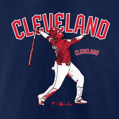 Jose Ramirez Cleveland Guardians Player Swing T-Shirt Lifestyle