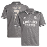 Adidas Vini Jr. Real Madrid Originals Youth 2024/25 Third Replica Player Jerseys - Charcoal