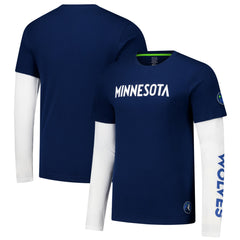 NBA - Minnesota Timberwolves Stadium Essentials Unisex Spectator Twofer Long Sleeve T-Shirt - Navy