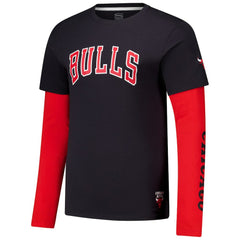 NBA - Chicago Bulls Stadium Essentials Unisex Spectator Twofer Long Sleeve T-Shirt - Black