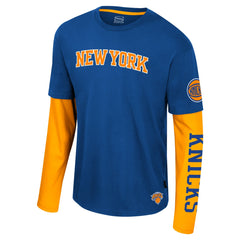 NBA - New York Knicks Stadium Essentials Unisex Spectator 2fer Long Sleeve T-Shirt - Royal