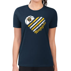 NBA - Denver Nuggets G-III 4Her by Carl Banks Women's Super-Slim Fit Lightweight Heart Team T-Shirt - Navy