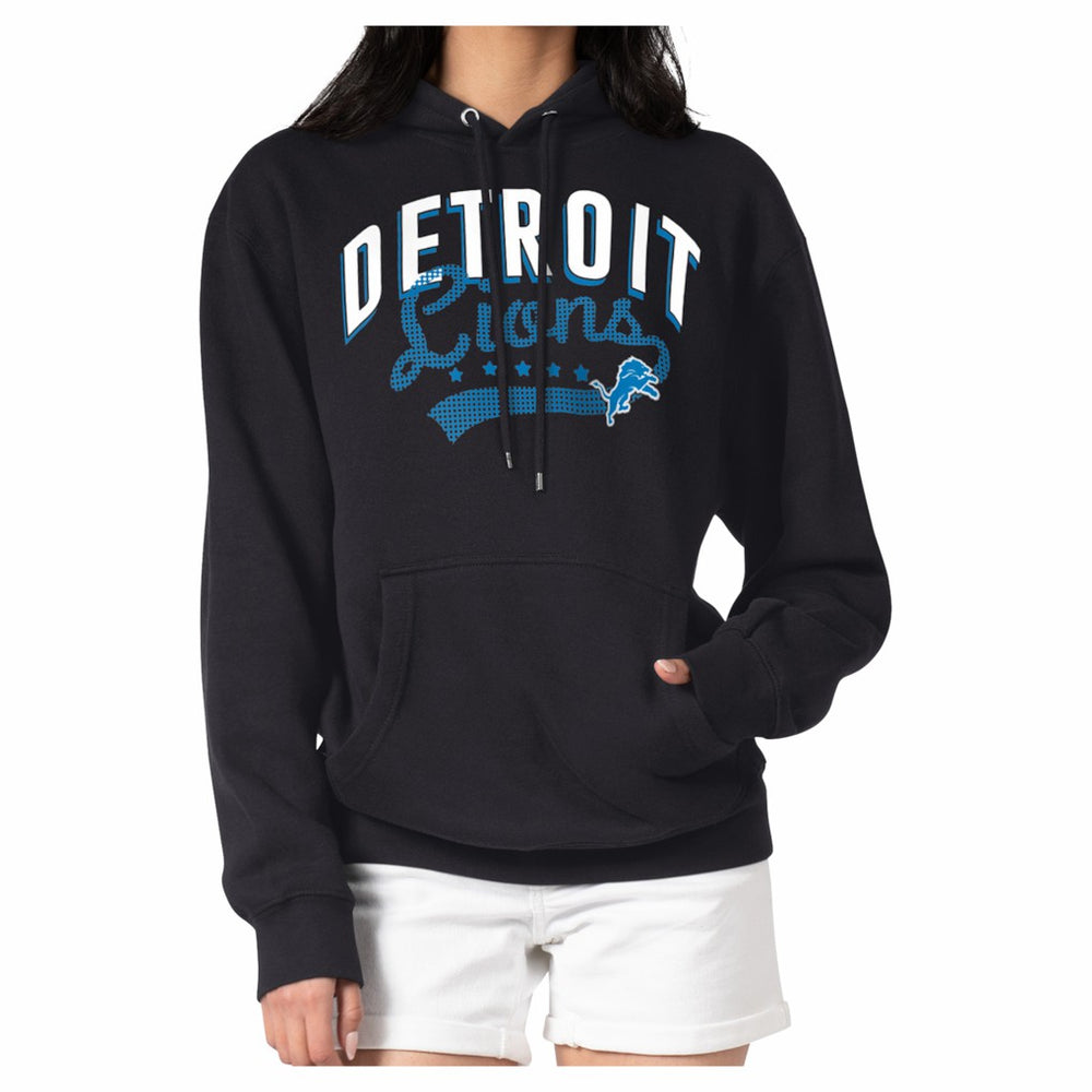 Detroit Lions G-III 4Her by Carl Banks Women's Filigree Fleece Tri-Blend Pullover Hoodie Black - NFL