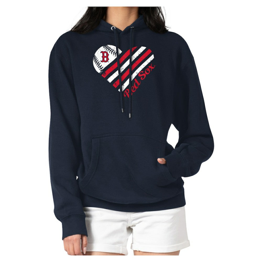 Boston Red Sox G-III 4Her by Carl Banks Women's Heart Graphic Pullover Hoodie On Sale