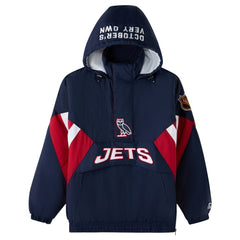 Winnipeg Jets - OVO x Starter Half-Zip Hooded Jacket Navy