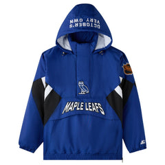 Toronto Maple Leafs - OVO x Starter Half-Zip Hooded Jacket Blue
