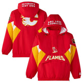 Calgary Flames - OVO x Starter Half-Zip Hooded Jacket Red