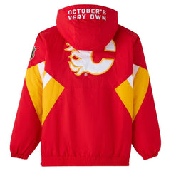Calgary Flames - OVO x Starter Half-Zip Hooded Jacket Red