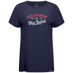 Columbus Blue Jackets - Levelwear Women's Influx Ice Wall T-Shirt Navy