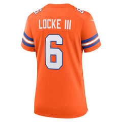 P.J. Locke III Denver Broncos Women's Mile High Collection 1977 Throwback Player Game Jersey Orange - Nike