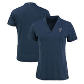 Texas Rangers Cutter & Buck Women's Forge Stretch Blade DryTec V-Neck Polo Clearance