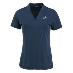 Los Angeles Dodgers Cutter & Buck Women's Forge Stretch Blade DryTec V-Neck Polo for sale