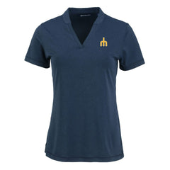 Seattle Mariners Cutter & Buck Women's Forge Stretch Blade DryTec V-Neck Polo for sale