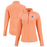 New York Mets Cutter & Buck Women's Peshastin Eco Fleece Recycled Raglan Half-Zip Top Lifestyle