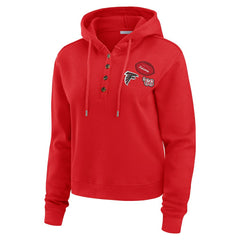 Atlanta Falcons WEAR by Erin Andrews Women's Plus Size Waffle Hoodie Pullover Top Red - NFL