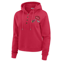 Arizona Cardinals WEAR by Erin Andrews Women's Plus Size Waffle Hoodie Pullover Top Cardinal - NFL