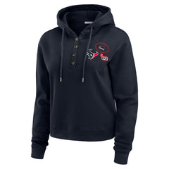 Houston Texans WEAR by Erin Andrews Women's Plus Size Waffle Hoodie Pullover Top Navy - NFL