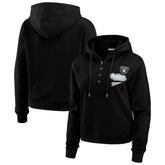 Las Vegas Raiders WEAR by Erin Andrews Women's Plus Size Waffle Hoodie Pullover Top Black - NFL