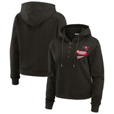 Tampa Bay Buccaneers WEAR by Erin Andrews Women's Plus Size Waffle Hoodie Pullover Top Pewter - NFL