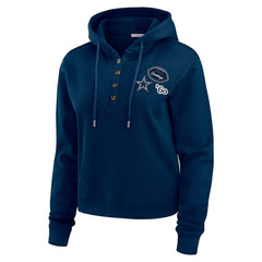 Dallas Cowboys WEAR by Erin Andrews Women's Plus Size Waffle Hoodie Pullover Top Navy - NFL