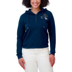 Dallas Cowboys WEAR by Erin Andrews Women's Plus Size Waffle Hoodie Pullover Top Navy - NFL