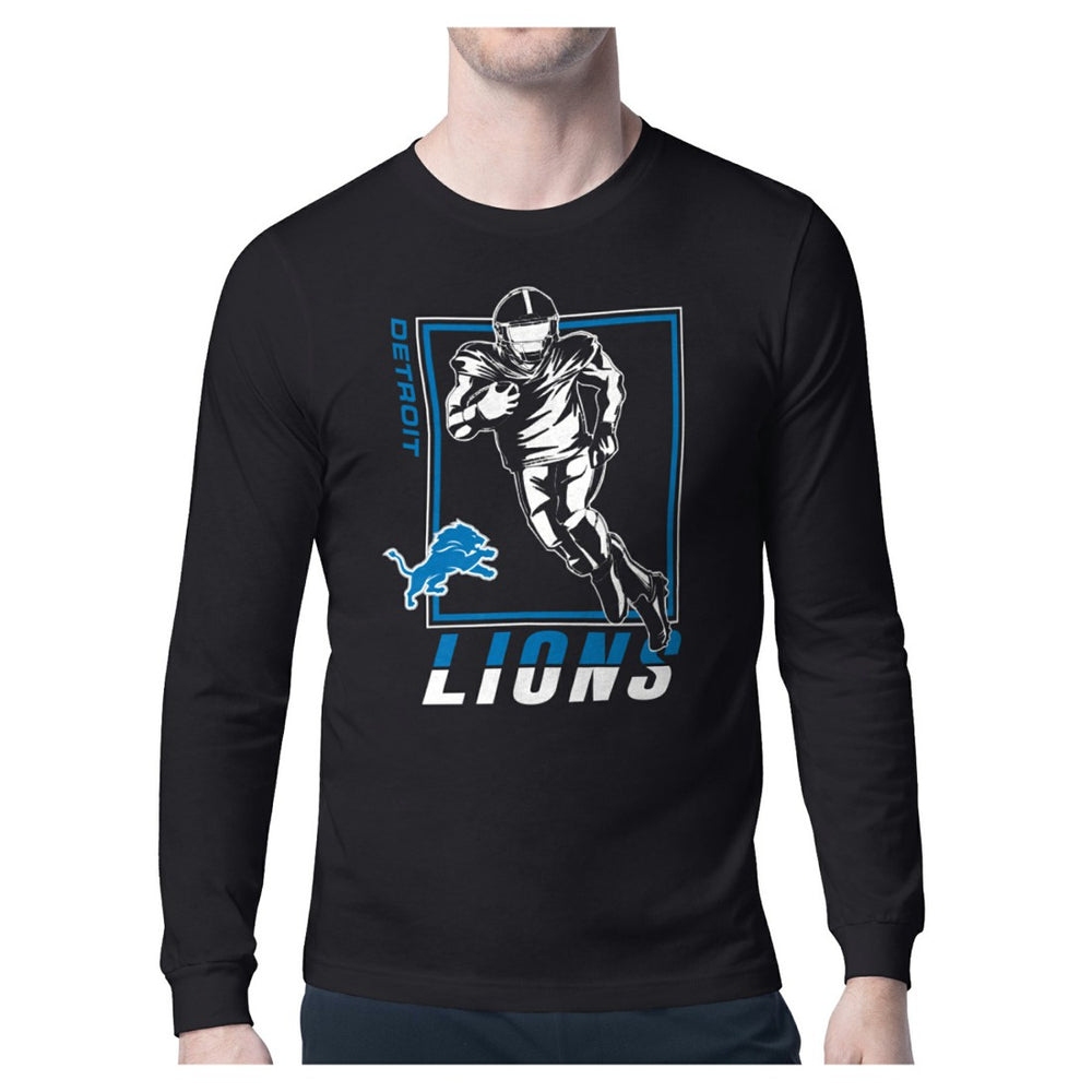 Detroit Lions Starter Player Grid Graphic Long Sleeve T-Shirt Black - NFL