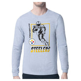 Pittsburgh Steelers Starter Player Grid Long Sleeve T-Shirt Heather Gray - NFL