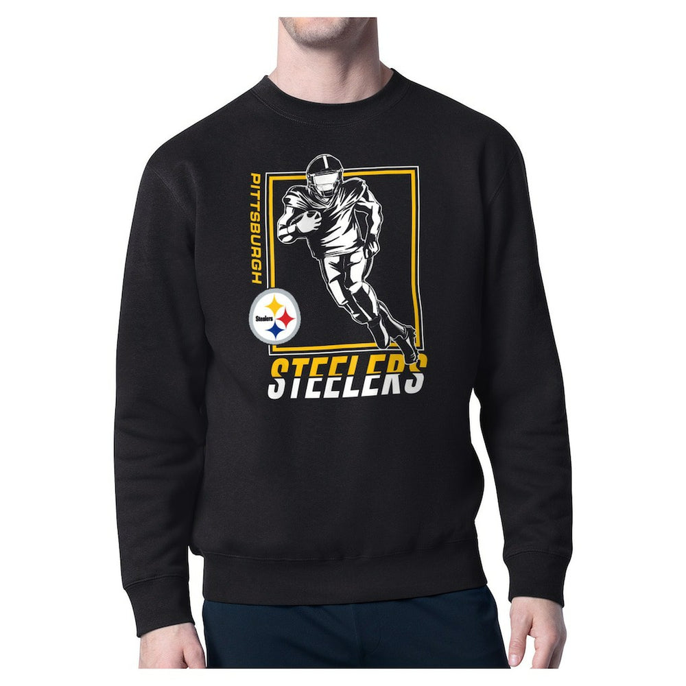 Pittsburgh Steelers Starter Player Grid Pullover Sweatshirt Black - NFL