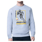 Pittsburgh Steelers Starter Player Grid Pullover Sweatshirt Heather Gray - NFL