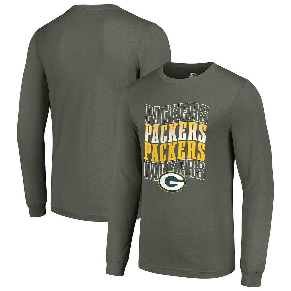 Green Bay Packers Starter Team Name Graphic Long Sleeve T-Shirt Olive - NFL