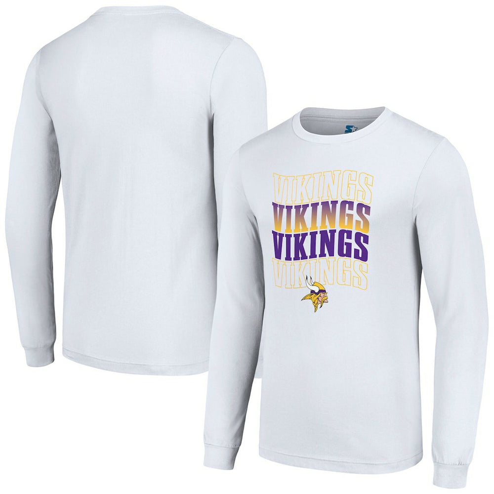 Minnesota Vikings Starter Team Name Graphic Long Sleeve T-Shirt White - NFL