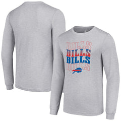 Buffalo Bills Starter Team Name Graphic Long Sleeve T-Shirt Heather Gray - NFL