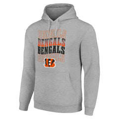 Cincinnati Bengals Starter Four Team Name Logo Fleece Pullover Hoodie Heather Gray - NFL