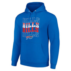 Buffalo Bills Starter Four Team Name Logo Fleece Pullover Hoodie Royal - NFL