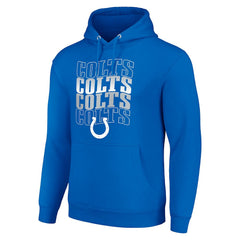 Indianapolis Colts Starter Four Team Name Logo Fleece Pullover Hoodie Royal - NFL