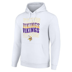 Minnesota Vikings Starter Four Team Name Logo Fleece Pullover Hoodie White - NFL
